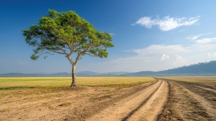 A barren landscape being transformed into a green forest through carbon credit-funded reforestation