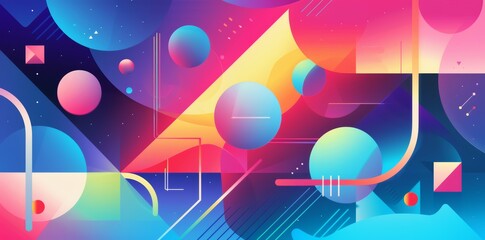Wall Mural - abstract colorful background with geometrical, liquid, wavy shapes in blue, pink and purple. futuris