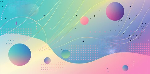 Wall Mural - abstract colorful background with geometrical, liquid, wavy shapes. futuristic, empty banner wallpap