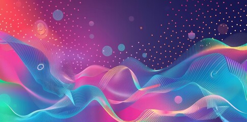 Wall Mural - abstract colorful background with geometrical, liquid, wavy shapes in blue, pink and purple. futuris