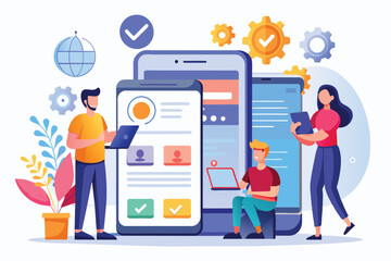 Poster - Mobile app testing website landing page template