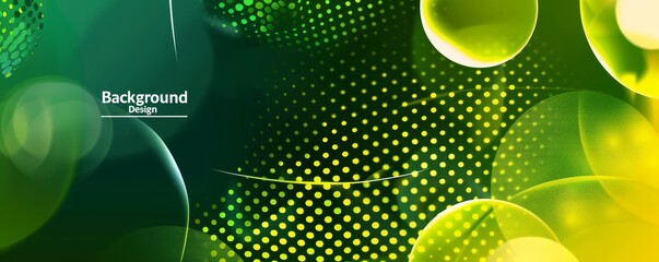 Wall Mural - abstract green and yellow luxury wallpaper pattern with text 