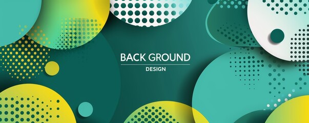 Wall Mural - abstract green and yellow luxury wallpaper pattern with text 