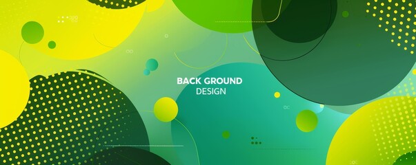 Wall Mural - abstract green and yellow luxury wallpaper pattern with text 