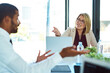 © peopleimages.com - Office, business people and discussion in meeting for feedback, planning and investment performance. Boardroom, corporate career and investor with conversation for project, negotiation or partnership
