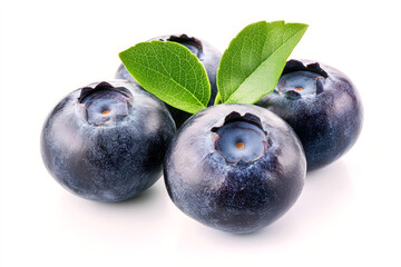 Wall Mural - Fresh organic juicy blueberries on white background