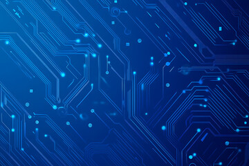 Futuristic vector illustration of a blue circuit board with intricate digital tech elements, perfect for advanced technology backgrounds.