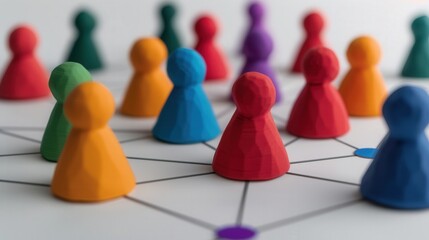 Wall Mural - colorful 3d clay networking icon, vibrant design showcasing interconnectedness, ideal for marketing 