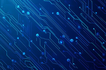 Futuristic vector illustration of a blue circuit board with intricate digital tech elements, perfect for advanced technology backgrounds.