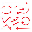 © ebiko - シンプルなペンの手書きの矢印セット ベクター 赤