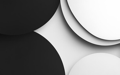 Poster - Minimalist Modern Abstract Background with Black and White Shapes and Negative Space