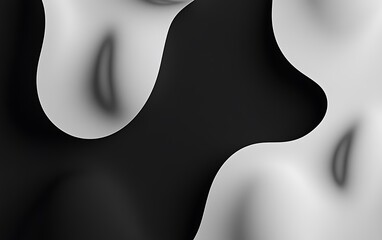Poster - Minimalist Modern Abstract Background with Black and White Shapes and Negative Space
