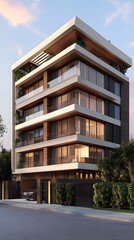 Canvas Print - Modern Architectural Design of a Luxury Apartment Building