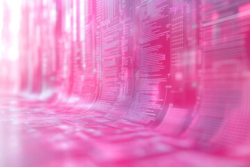 a coding language reference card, isolated on a pastel pink background, capturing the complexity of 