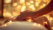 © KeetaKawee - Relaxing massage session with warm glowing candlelight creating a tranquil serene and rejuvenating spa like atmosphere for self care wellbeing and pampering  Soft