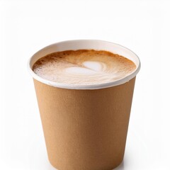 hot latte art in paper cup