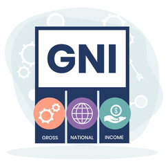 Wall Mural - GNI - Gross National Income. acronym business concept. vector illustration concept with keywords	