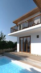 Sticker - Modern Villa with Swimming Pool and Balcony