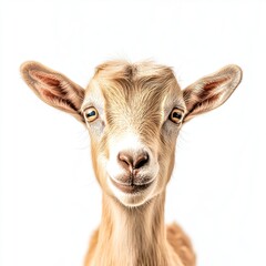 Wall Mural - This is a cutout of an adult goat with horns on a white background