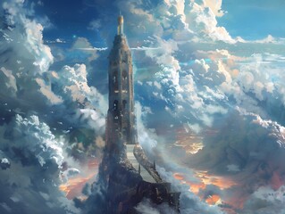 Canvas Print - Tower in the Clouds.