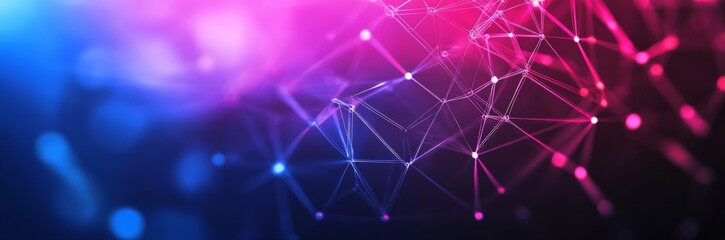 Poster - Abstract Background with Digital Connections and Geometric Shapes