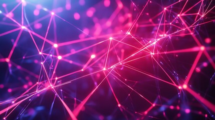 Poster - Vibrant Technology Background with Glowing Interconnected Nodes and Digital Connectivity