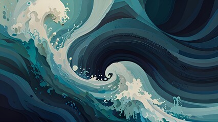 abstract depiction of a splash and waves