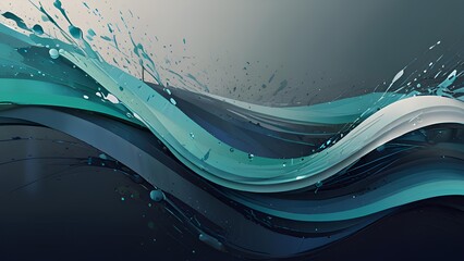 Wall Mural - abstract depiction of a splash and waves