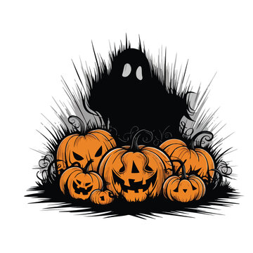 Halloween T Shirt design with white background