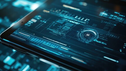 Poster - Close-up of a smartphone screen, showing a digital communication platform.