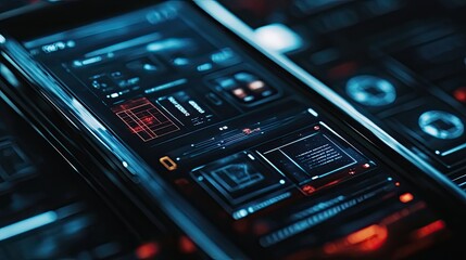 Poster - Close-up of a smartphone screen, showing a digital communication platform.