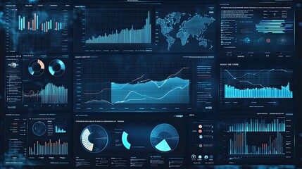 Poster - digital dashboard displaying real-time communication data from multiple sources.
