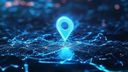 Poster - A glowing navigation marker is prominently displayed on a digital network background, illuminating the complex connections beneath.