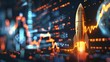 © doraclub - Rocket Launch from Market Graph Symbolizing Wealth Growth and Financial Forecast