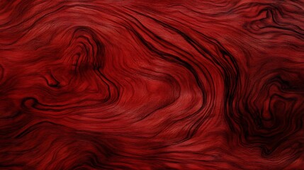 Poster - Polished Cherry Wood Texture Background with Rich, Swirling Grain Patterns in Deep Red Hues
