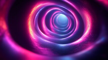 Poster - Colorful swirling tunnel of light in an abstract digital space