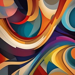 Poster - Abstract swirl of vibrant colors, blending bold curves and smooth transitions, creating a dynamic, modern art piece that captivates with its flowing motion and striking palette.