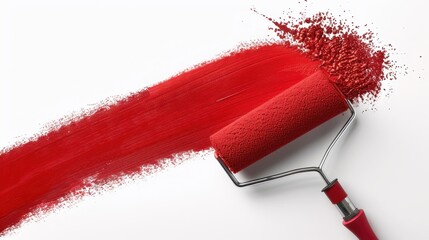 The red paint roller