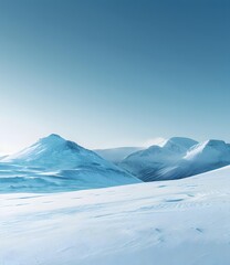 Poster - Snowy Mountains Under a Blue Sky