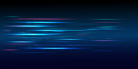 Poster - High speed line movement design. Hi-tech. Abstract technology background. Vector illustration.