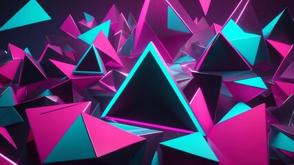 Wall Mural - abstract neon colors with triangle patterns for backgr background