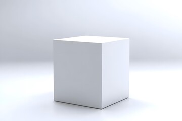 Canvas Print - White Cube Platform Mockup 3D Rendering