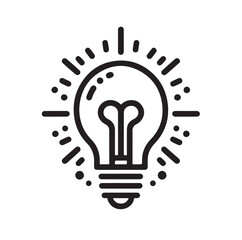 Lightbulb with idea innovation line art vector icon illustration