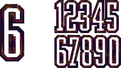 Poster - Vector set of number, gradient color numbers