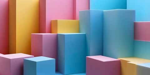 Sticker - Abstract Colorful Cubes Background