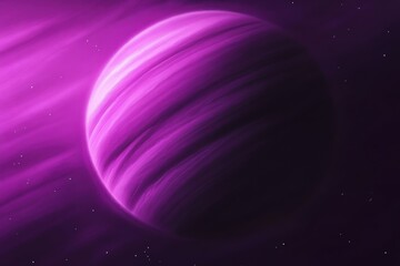 Wall Mural - majestic purple planet in starry space background