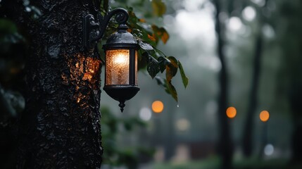 Canvas Print - trees bearing background lights