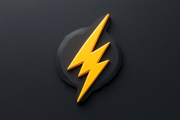 Poster - A yellow lightning bolt symbol in a black circle on a black background.