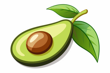 Poster - Avocado vector isolated on white backgroud