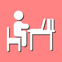 Poster - Studying Desk Vector Icon